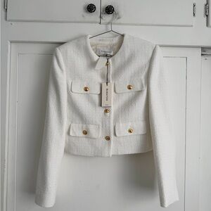 Aritzia Babaton Tweed Anchor Jacket - Light Birch